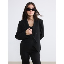 Soulife Petite Kruvaze Yaka Kadın Blazer Ceket