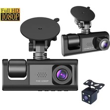 İlanib Ticaret Araç Araba Kamerasi Black Box Traffic Recorder  3 Kameralı (5567)