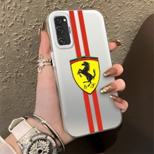 HONTINGA Samsung Galaxy S20 Fe ile Uyumlu Kılıfı Silikon Kenar Sert Arka Düşüme Önleyici Basitlik Anti Düşme Kamera Korumali Ferrari Desen Telefon Kılıfı Kadın ve Erkek Için Uygundur K1-1109