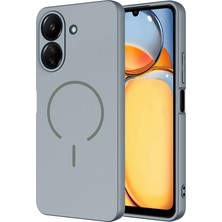 MobaxAksesuar Xiaomi Redmi 13C Kılıf Yumuşak Dokulu M-Safe Şarj Özellikli Meta Kapak