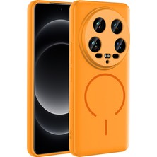 MobaxAksesuar Xiaomi 14 Ultra Kılıf Yumuşak Dokulu M-Safe Şarj Özellikli Meta Kapak