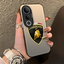 HONTINGA Vivo V50 Lite ile Uyumlu Kılıfı Silikon Kenar Sert Arka Düşüme Önleyici Basitlik Anti Düşme Kamera Korumali Lamborghini Desen Telefon Kılıfı Kadın ve Erkek Için Uygundur K1-1110