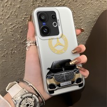 HONTINGA Vivo X200 Fe ile Uyumlu Kılıfı Silikon Kenar Sert Arka Düşüme Önleyici Basitlik Anti Düşme Kamera Korumali Maybach Desen Telefon Kılıfı Kadın ve Erkek Için Uygundur K1-1106