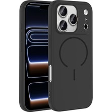 MobaxAksesuar Apple iPhone 17 Pro Max Kılıf Yumuşak Dokulu M-Safe Şarj Özellikli Meta Kapak