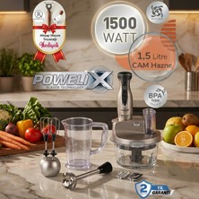 Tefal 1500W Yüksek Güç 1,5 Litre Cam Hazneli Buz Kırıcı Dilimleyici ve Rende 4 Bıçaklı Powelix Doğrayıcı Mutfak Robotu