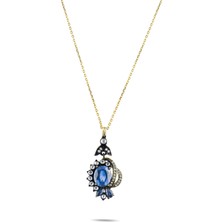 Lial Diamond 2.6 Karat Pırlanta Safir Kolye, Doğal Pırlanta, Sertifikalı Mücevher