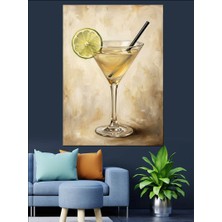 Artmeg Limonlu ve Buzlu Ferah Kokteyl Kadehi Dekoratif Kanvas - Mdf Ahşap Tablo