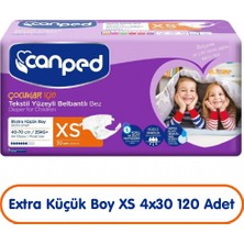 Canped Çocuklar Için Belbantlı Hasta Bezi Xs Beden 30X4 120 Adet