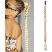 Marsilyan Ikili Örgü Lastik Tokalı At Kuyruğu - Platin