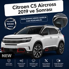Mega Oto Market Paslanmaz Krom Akrilik Cam Rüzgarlığı Citroen C5 Aircross 2019 ve Sonrası ile Uyumlu