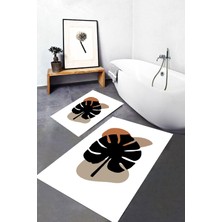 Rovigo Home Dijital Baskı  2'li Banyo Paspas  Takımı RVG5300  100X60+60X50 cm