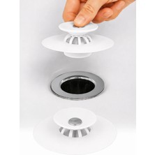 Omilife Silikon Lavabo Evye Süzgeci Tıkaç Saç Tutucu Gider Koruyucu Banyo Mutfak 9 cm