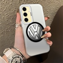 HONTINGA Samsung Galaxy S24 Fe ile Uyumlu Kılıfı Silikon Kenar Sert Arka Düşüme Önleyici Basitlik Anti Düşme Kamera Korumali Volkswagen Desen Telefon Kılıfı Kadın ve Erkek Için Uygundur K1-1119