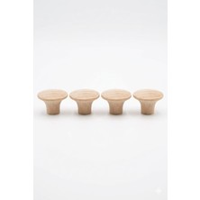 Üçer Ahşap Vizyon Ahşap Masif Kayın Ağacı Dolap & Çekmece Kulbu 39 mm (1 Adet)