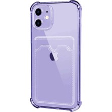 Cavora Iphone 12 Uyumlu Kamera Korumalı Kartlıklı Köşeleri Airbag Tasarımlı Darbe Önleyici Şeffaf Silikon Kılıf