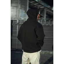 Amorluxe Üç Iplik Penye Kapşonlu Basic Sweatshirt - Siyah