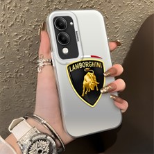 HONTINGA Vivo Y04 ile Uyumlu Kılıfı Silikon Kenar Sert Arka Düşüme Önleyici Basitlik Anti Düşme Kamera Korumali Lamborghini Desen Telefon Kılıfı Kadın ve Erkek Için Uygundur K1-1110