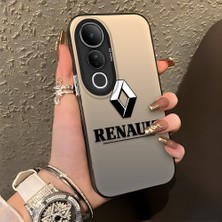 HONTINGA Vivo V50 Lite ile Uyumlu Kılıfı Silikon Kenar Sert Arka Düşüme Önleyici Basitlik Anti Düşme Kamera Korumali Renault Desen Telefon Kılıfı Kadın ve Erkek Için Uygundur K1-1104