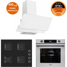 Afm Tech ve Ferre Marka Bore Turbo Dijital Siyah Beyaz Ankastre Set ( SS205 + FM7701 +FM3301)