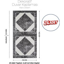 Brano 30X60 cm Kendinden Yapışkanlı Duvar,banyo,tezgah Arası Karo Desen -24 Adet