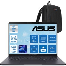 Asus Expertbook B3 (B3405CCA) Intel® Core™ Ultra 7 255H 96GB Ddr5 1tb SSD Intel® Arc™ Grafik 14"wuxga (1920 x 1200)400 Nit,srgb: %100 Freedos Taşınabilir Bilgisayar U7255H321TB1DF33+ZETTAÇANTA