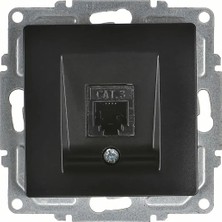 Gunsan Visage Nümeris Telefon Prizi (Cat3), Metalik Siyah (Mekanizma + Tuşkapak)