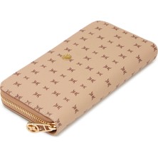 Tergan Kahverengi Print Kadın Cüzdan - S1CB00055823-T2E