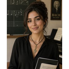 Vintage Takı Bronz, Bakır Rengi Sol Anahtarı Kolye
