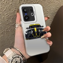 HONTINGA Vivo X200 Fe ile Uyumlu Kılıfı Silikon Kenar Sert Arka Düşüme Önleyici Basitlik Anti Düşme Kamera Korumali Bmw M4 Desen Telefon Kılıfı Kadın ve Erkek Için Uygundur K1-1116