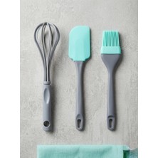 Cook&Kitchen Evsa 3'lü Silikon Mutfak Seti Mavi