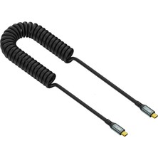 Livx Usb-C To Usb-C Spiral Kablo, 100W Pd3.1 Hızlı Şarj, 20GBPS USB 3.2 Veri Transferi, Kısa Hali 40 cm Uzun Hali 120 cm Spr