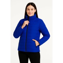 Amorluxe Bomber Mont Ceket – Su Itici Kumaş, Kapitone Astarlı, Fermuarlı, Kışlık - Saks Mavisi