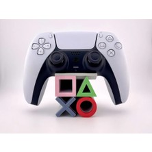 Genç 3D Playstation Ikonik Sembollü Ps5 Oyun Kolu Standı | Dualsense Tutucu | Gamer Masaüstü Dekorasyon