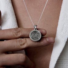 Ebrar Silver Gümüş Inşirah Suresi Kolye Mat 925 Ayar Gümüş Inşirah Suresi Yazılı Unisex Kolye