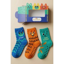 Bony Socks 3'lü Paket Desenli Kutulu Çocuk Soket Çorap
