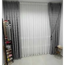 Nivemes Home Nivemeshome 2075 Melodi  Ekru  1/3 Pileli  Bambu Tül Perde