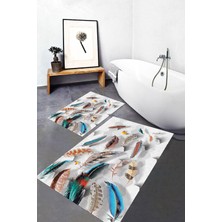 Eliana Home Dijital Baskı  2'li Banyo Paspas  Takımı RVG5-SM214  100X60+60X50 cm