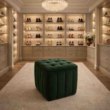 Muba Online Kapitoneli Dilimli “modern Kare Puf | Ayak Dinlendirme Taburesi | Dekoratif ve Rahat Yüksek Kalite”