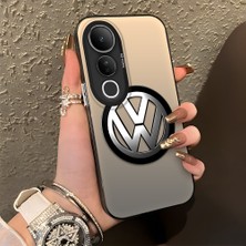 HONTINGA Vivo V50 Lite ile Uyumlu Kılıfı Silikon Kenar Sert Arka Düşüme Önleyici Basitlik Anti Düşme Kamera Korumali Volkswagen Desen Telefon Kılıfı Kadın ve Erkek Için Uygundur K1-1119
