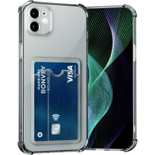 Cavora Iphone 15 Plus Uyumlu Kamera Korumalı Kartlıklı Köşeleri Airbag Tasarımlı Darbe Önleyici Şeffaf Silikon Kılıf