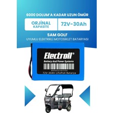 Electroll Sam Golf Batarya (Standart Kapasite) Lifepo4 72V 30AH Elektrikli Motosiklet Bataryası