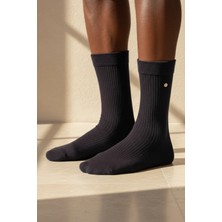 Bony Socks Erkek Zımbalı Derbi Soket Çorap Füme