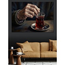 Artmeg Ince Bellli Bardakta Çay Keyfi Dekoratif Kanvas - Mdf Ahşap Tablo