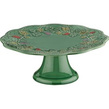 LuckyArt Vinea Seramik 27 cm Yeşil Ayaklı Kek Standı