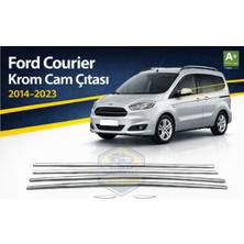 Otokap Universal Ford Courier 2014-2023 Krom Cam Çitası Seti Parlak Paslanmaz