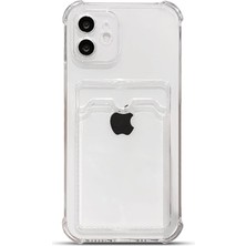 Cavora Iphone 12 Mini Uyumlu Kamera Korumalı Kartlıklı Köşeleri Airbag Tasarımlı Darbe Önleyici Şeffaf Silikon Kılıf