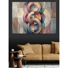 Artmeg Geometrik Daireler Soyut Sanat Çalışması Dekoratif Kanvas - Mdf Ahşap Tablo