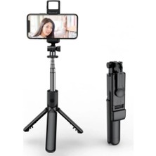 Abatech S03 LED Işıklı Tripod Bluetooth Kumandalı Üçü Birarada Selfie Çubuğu Monopod