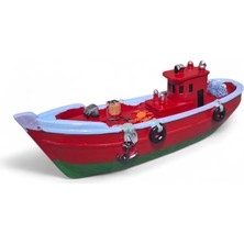 Hediyegeldi Dekoratif Balıkçı Tekne Biblosu (Kırmızı)