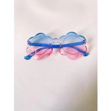 The Cloudish Shop Kız Çocuk Papatya Ayçiçeği Güneş Gözlüğü - Daisy Sunflower Sunglasses - Mavi Pembe